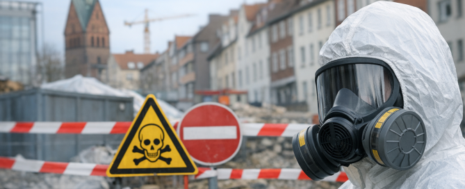 Asbestsanierung in Hannover Nordstadt – abgesperrte Baustelle mit Schutzmaßnahmen